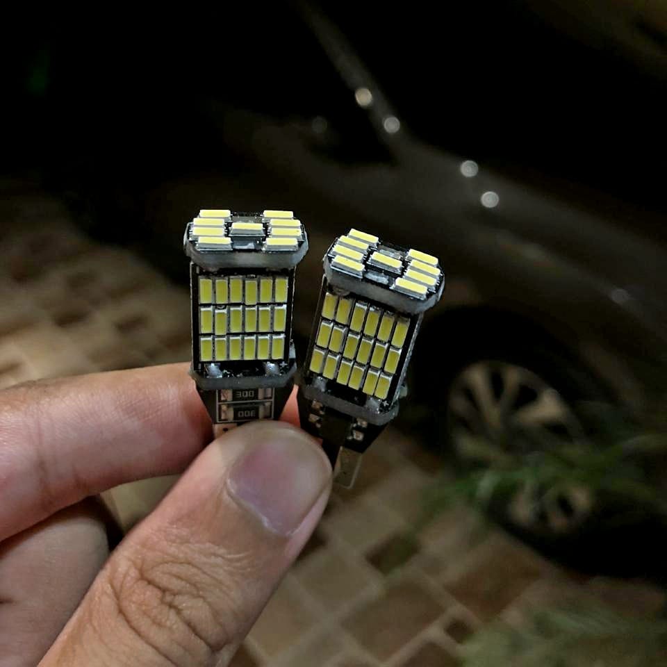 Reverse Light Bright Bulb 45 SMD LED W16W T15 White 1 pair