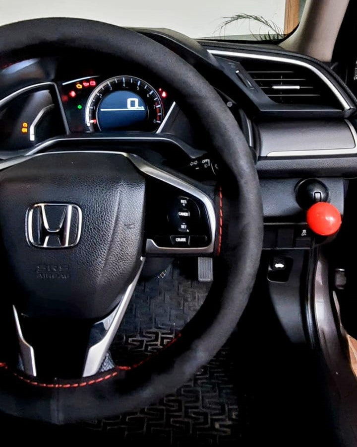 Alcantara/Suede Steering Wheel Cover Red