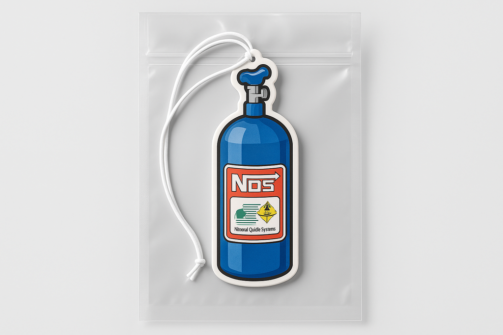 Enhanced NOS bottle air freshener without hand for clean product display