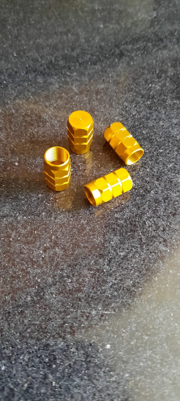 Tire valve cap gold