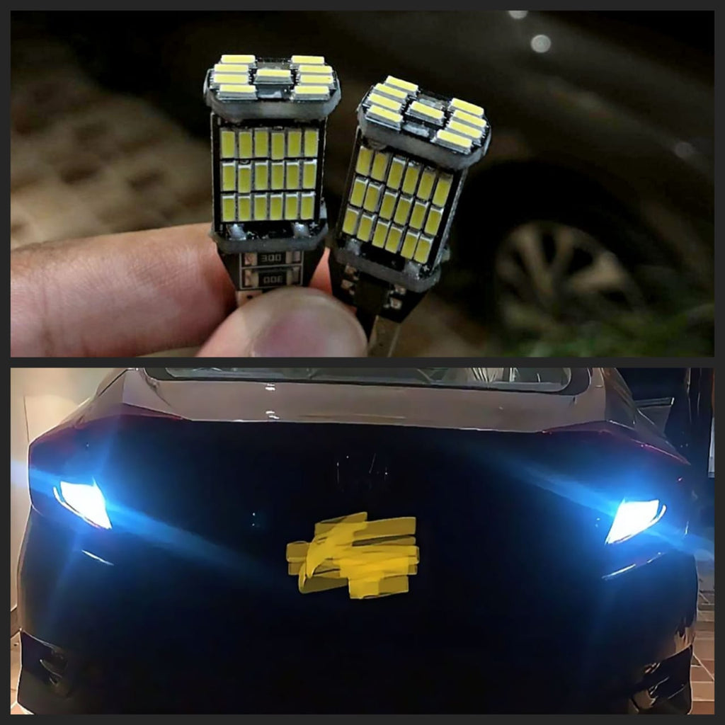 Reverse Light Bright Bulb 45 SMD LED W16W T15 White 1 pair