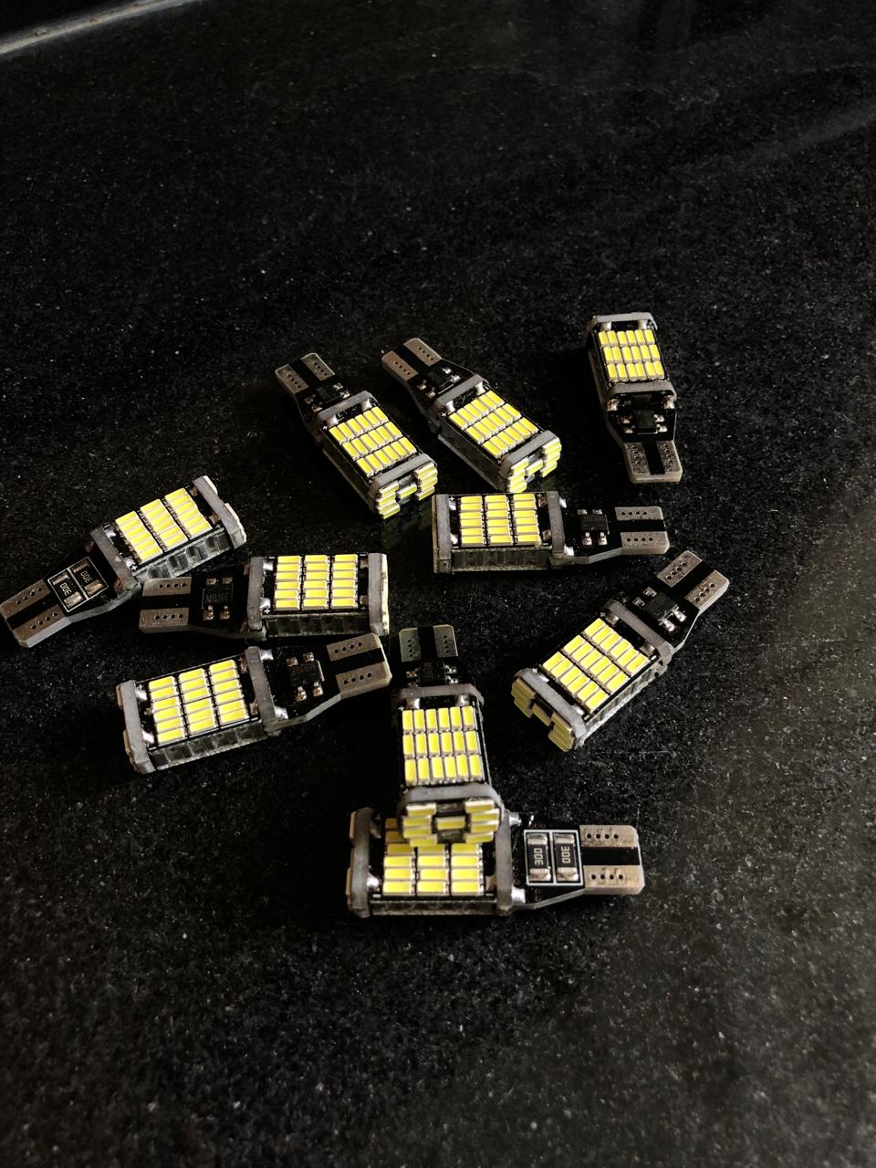 Reverse Light Bright Bulb 45 SMD LED W16W T15 White 1 pair